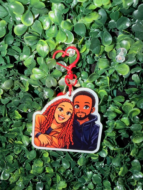 Custom Couples Cartoon Keychain 💕 | Personalized Photo Keychain Gift