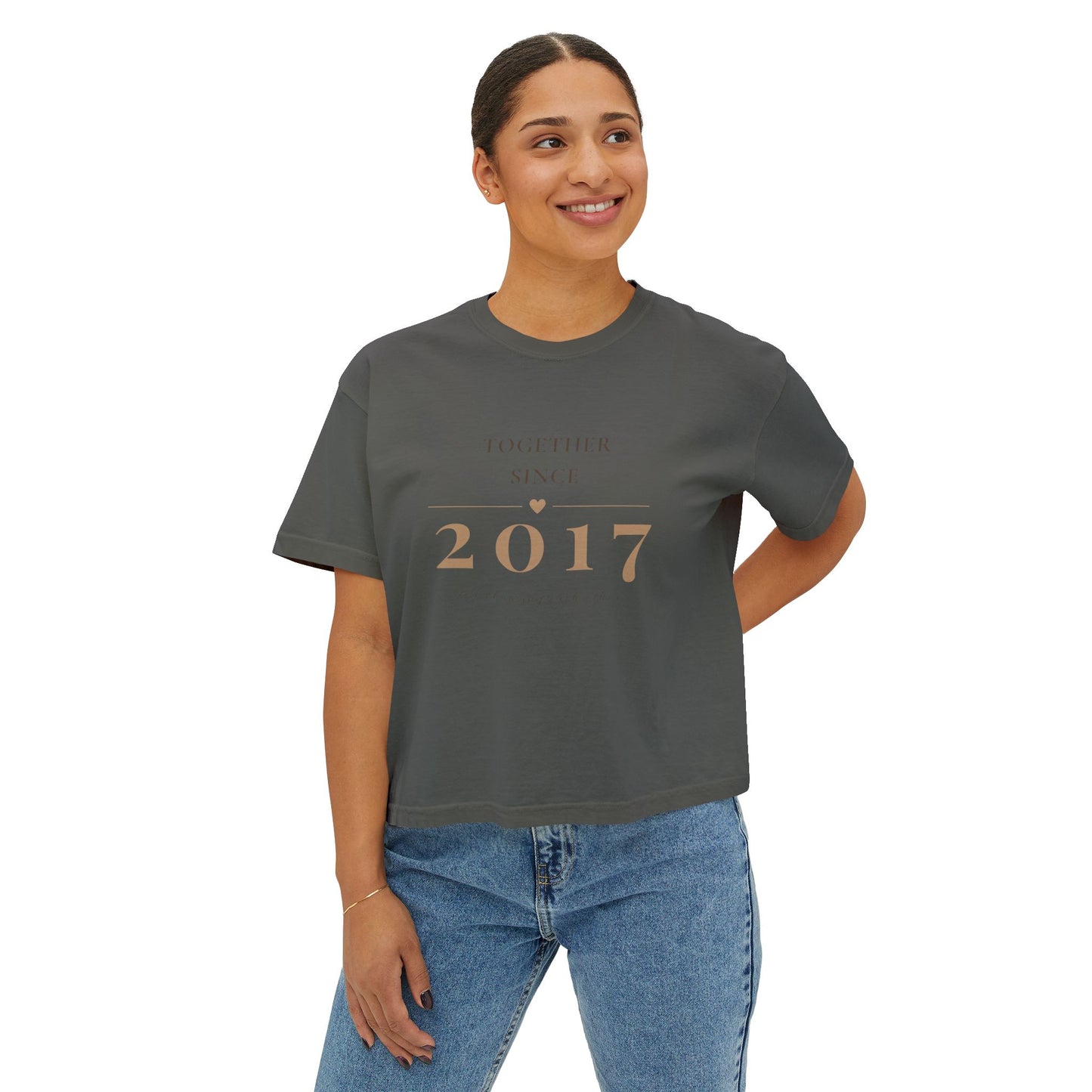 Women's Tee — "Together Since 2017" Anniversary Boxy Shirt