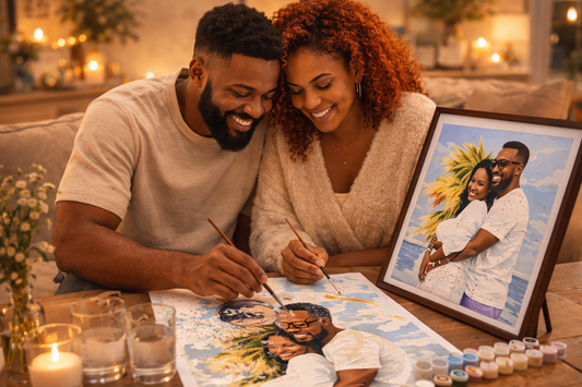 Custom Couples Paint by Number – Framed Canvas Experience