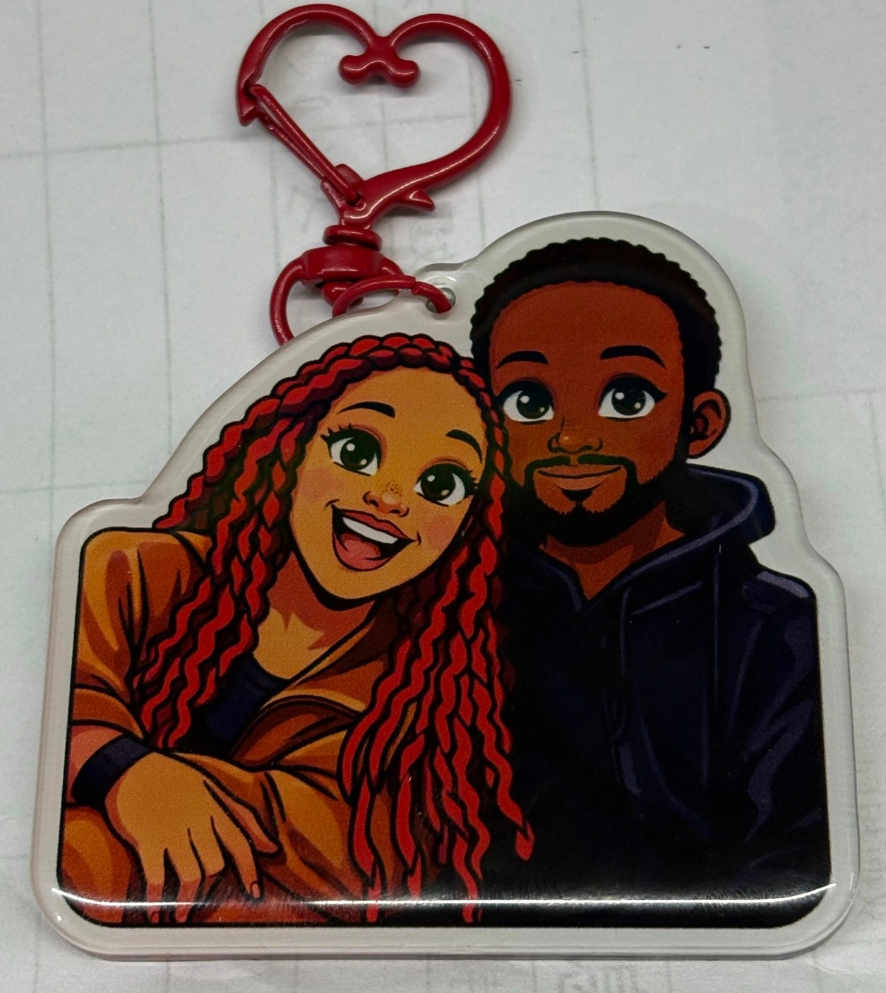 Custom Couples Cartoon Keychain 💕 | Personalized Photo Keychain Gift