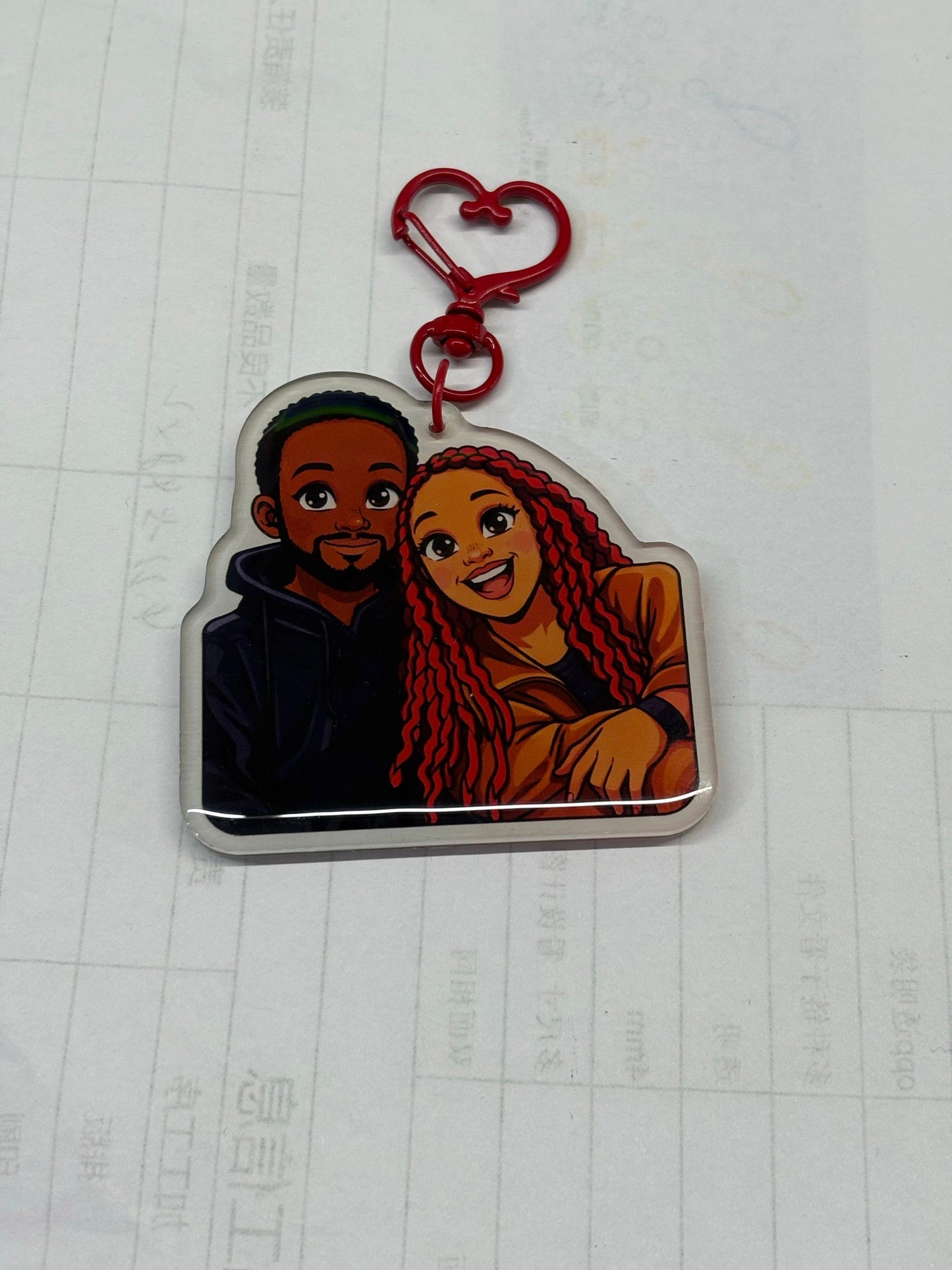 Custom Couples Cartoon Keychain 💕 | Personalized Photo Keychain Gift