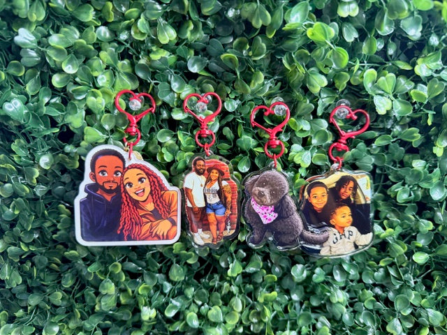 Custom Couples Cartoon Keychain 💕 | Personalized Photo Keychain Gift